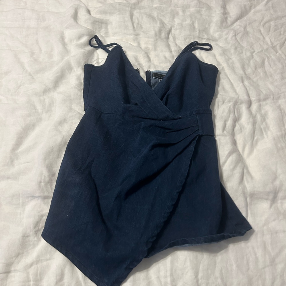 Navy Blue Wrap Romper